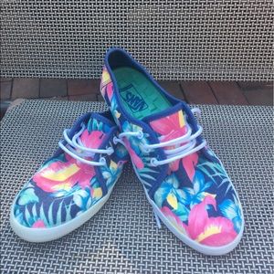 Vans Off the Wall Floral Shoes Cute